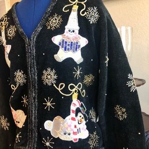 Snowman holiday cardigan